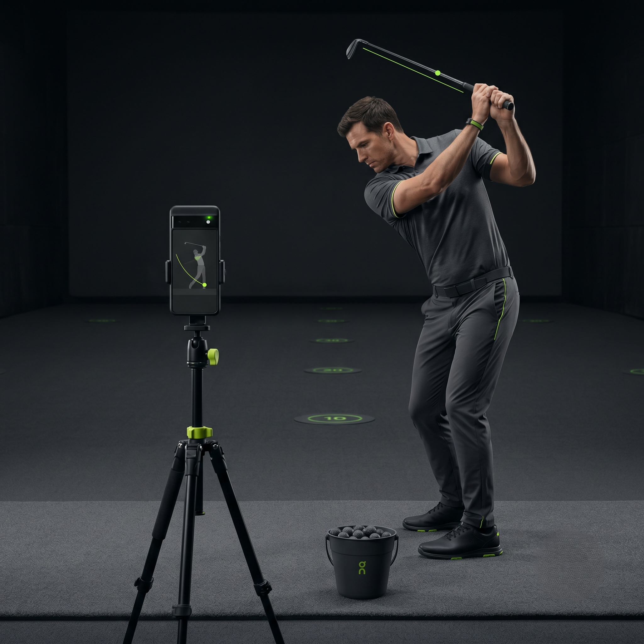 Filming a golf swing from a phone for the diagnostic