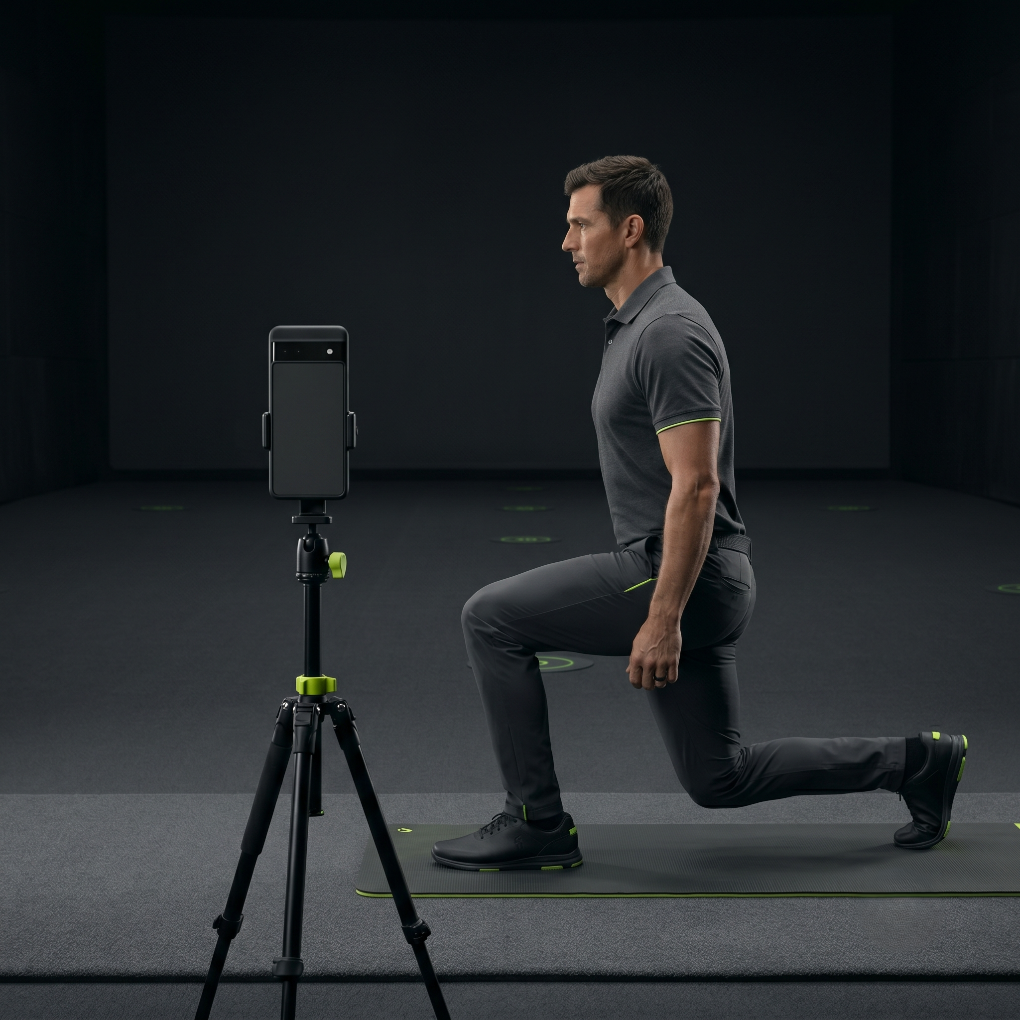 Filming a movement-screen exercise from a phone